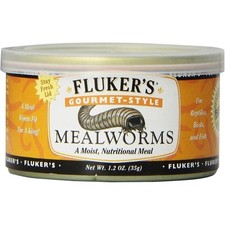 Canned Mealworms for Reptiles Fish Birds Small Animals Gourmet Food 1.23 oz