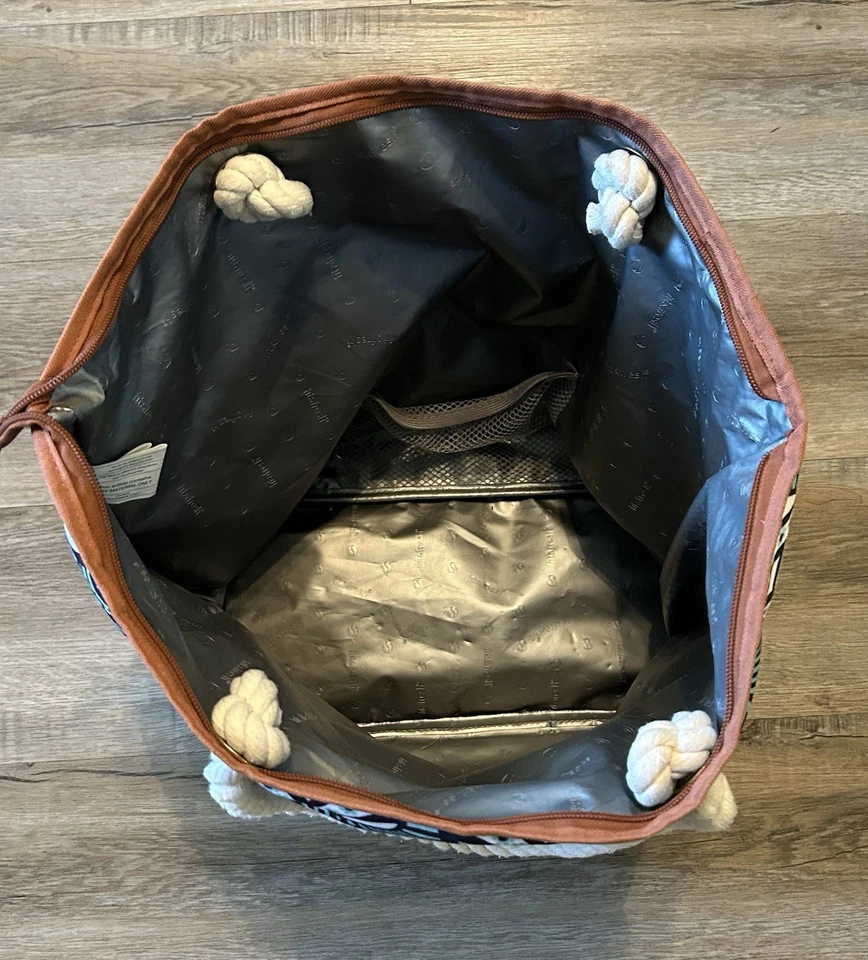 Fit and Fresh Insulated Backpack Lunch Bag Neon Teal Moroccan Style Design  - Image 3 of 4