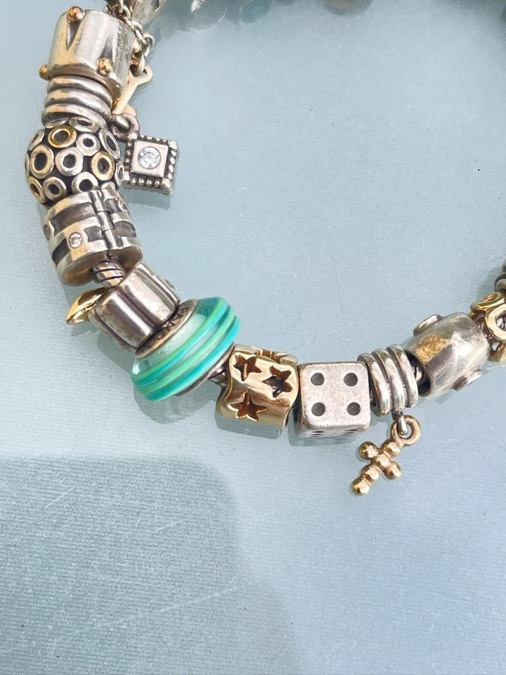 PANDORA Designer Armband Pandora 585 er Gold und 925 silber, Charm - Bild 4 von 4