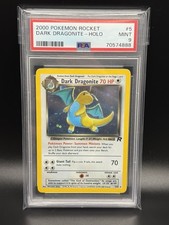 Carta Pokemon 2000 DARK DRAGONITE #5 5/82 Team Rocket Holo rara illimitata PSA 9