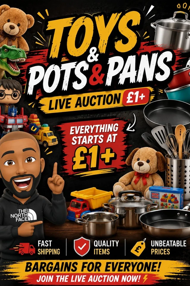 Toys, Pots & Pans £1+ Start | eBay Live Bargain Auction