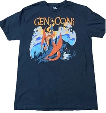 Gen Con Shirt Mens Medium Black Indy Gamers Unite Convention T-Shirt Dragon