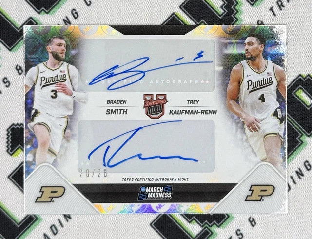 2025-26 Bowman U Now March Madness Braden Smith Trey Kaufman-Renn DUAL AUTO /26