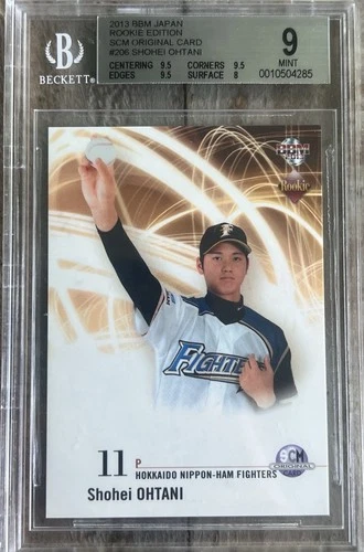 2013 BBM Rookie Shohei Ohtani Sports Card Magazine SCM #206 BGS 9