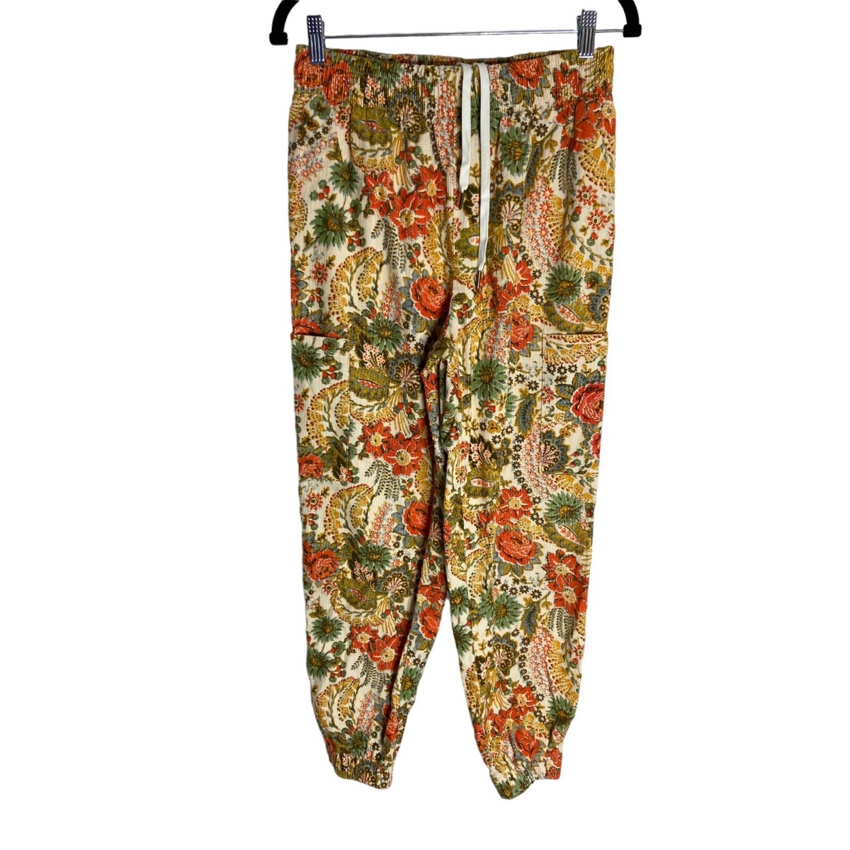 Urban Outfitters Penelope Floral High Rise Corduroy Pants-sz