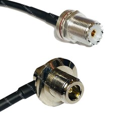 RFC195 UHF Female BULKHEAD to N Female Angle Coax RF Cable USA-Ship Lot