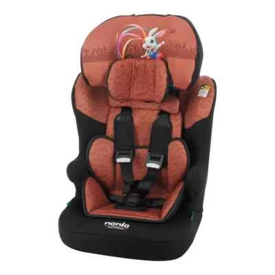 Asiento de coche Nania Race I tamaño I respaldo alto elevador 76-140 cm conejo gimnasta