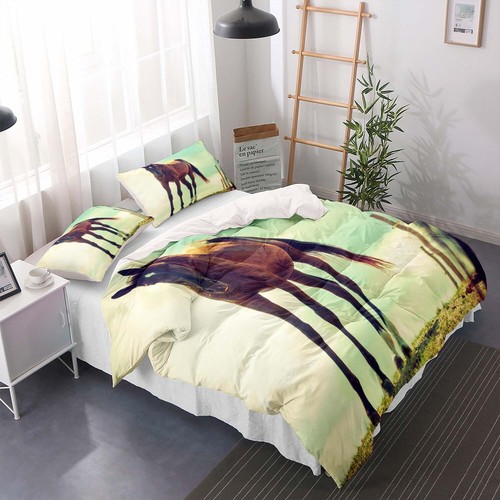 Horse Duvet Cover Set, 3 Piece elephant Bedding Set Microfiber - Picture 27 of 53