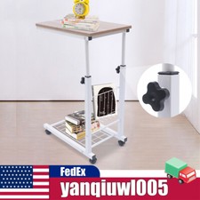 Bed Side Table Hospital Overbed Rolling Tray Adjustable Bedside Working Desk NEW