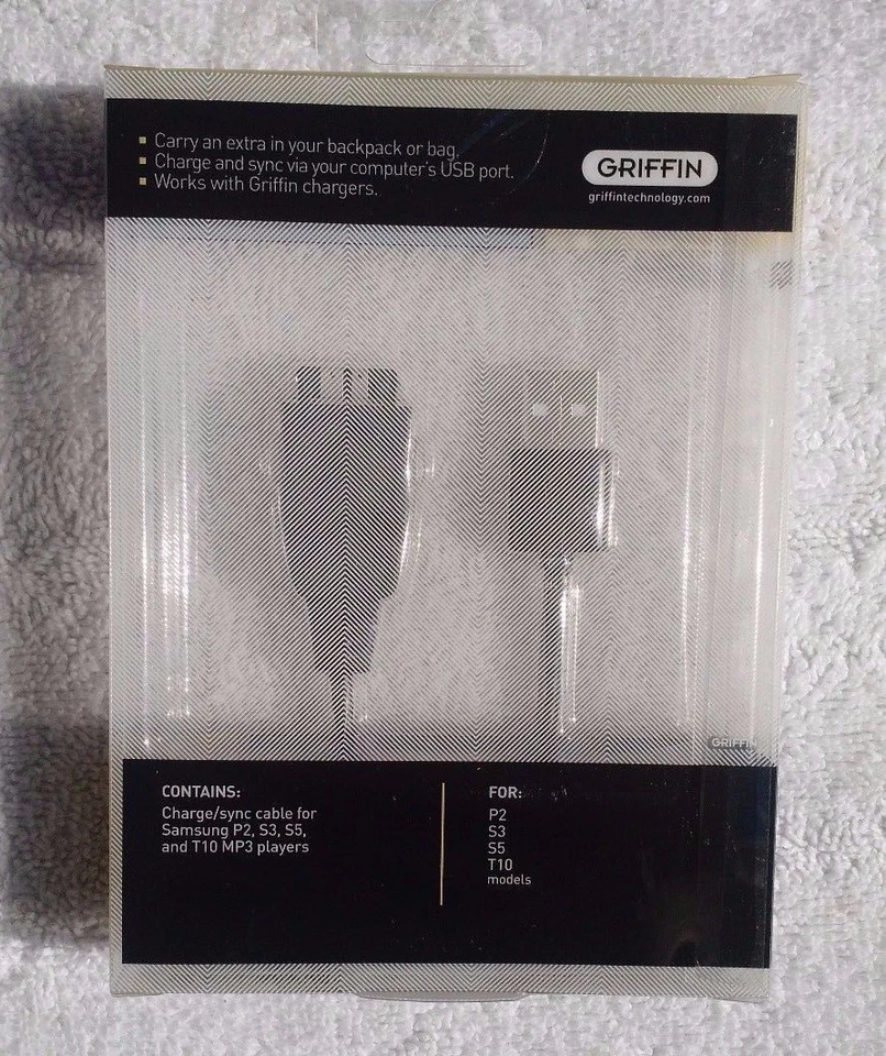 LOT OF 10 - Griffin Charge & Sync Cable for Samsung Players P2, S3, S5 and T10  - Image 2 of 2