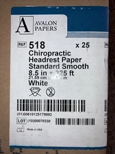 518 Avalon Papers Chiro Headrest Roll, Standard Smooth, Chiropractic Face Pap...