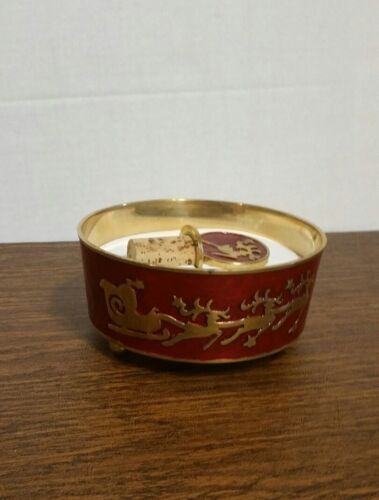 Pier 1 Christmas Brass & Red Wine Bottle Stand & Matching Cork *Moving Sale*
