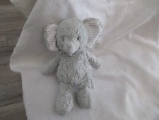 Carters Gray Elephant Plush Shaggy Ribbed Corduroy Ears 10" Stuffed Animal Lovey