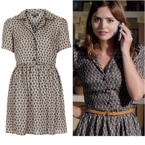 topshop tile print dress