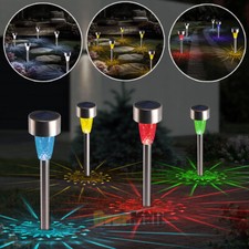 2pcs Solar Garden Lights Outdoor Waterproof LED Flower Stake Lamp Yard Decor