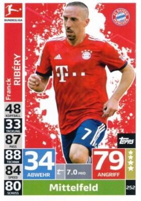 252 BAYERN MUNCHEN - RIBERY FRANCK - FRANCE CARD TOPPS BUNDESLIGA 2019 ...