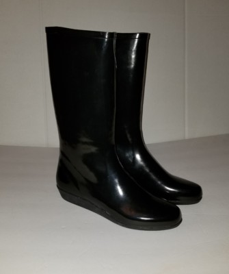 NEW WOMEN'S DAV LUXURY WEDGE SOLID RUBBER RAINBOOTS SIZE: 10 FITS or 
