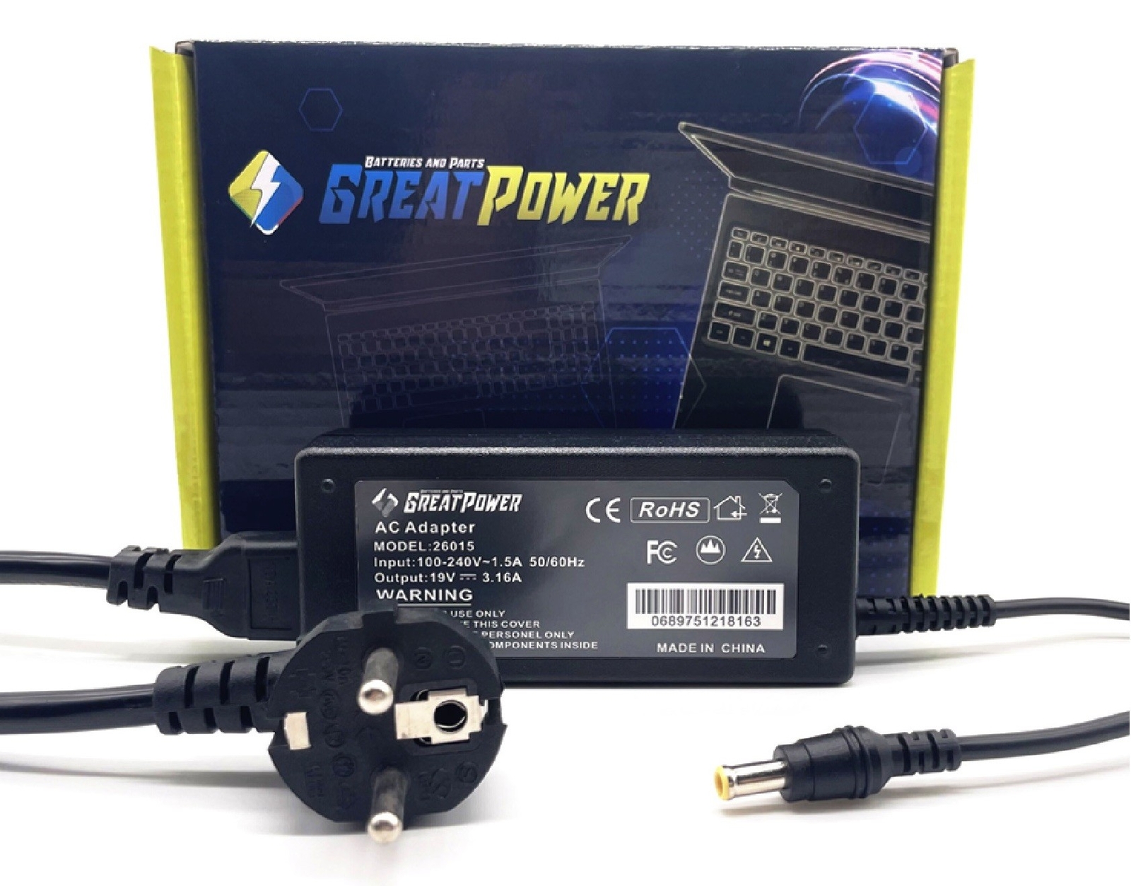 Alimentatore caricabatteria compatibile con Samsung 19V - 60W- 3,15 Ampere - 5,5