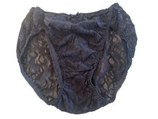 Vintage Black Lace Panties High Cut Leg NWOT Large Maidenform