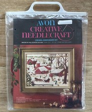 Avon Creative Needlecraft Crewel Embroidery Kit Winter In The Country NEW 1974