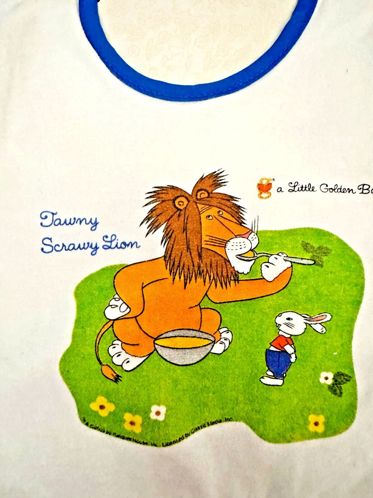 VINTAGE Baby Bibs- Little Golden Books w/ Puppy, Tugboat, Elephant, Lion, NEW