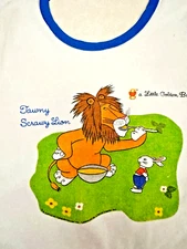 Little Golden Books Vintage Baby Bibs- w/ Puppy, Tugboat, Elephant, Lion.  NEW