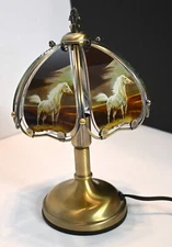 Vintage Touch Up Lamp White Horse Wild Stallion by OK Lighting
