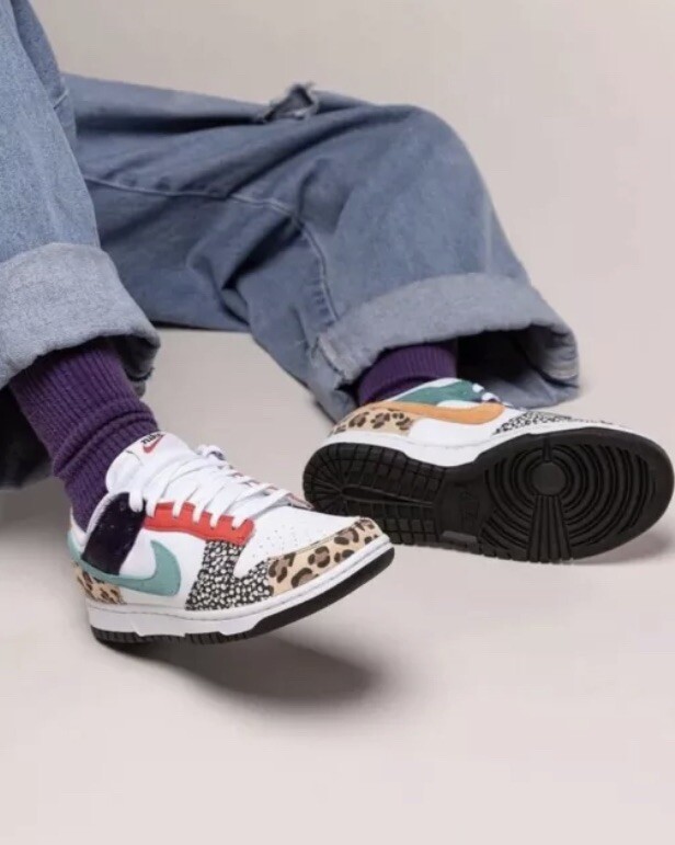 Nike Dunk Low SE Safari Mix - Woman's Size 5 Patchwork (DN3866-100