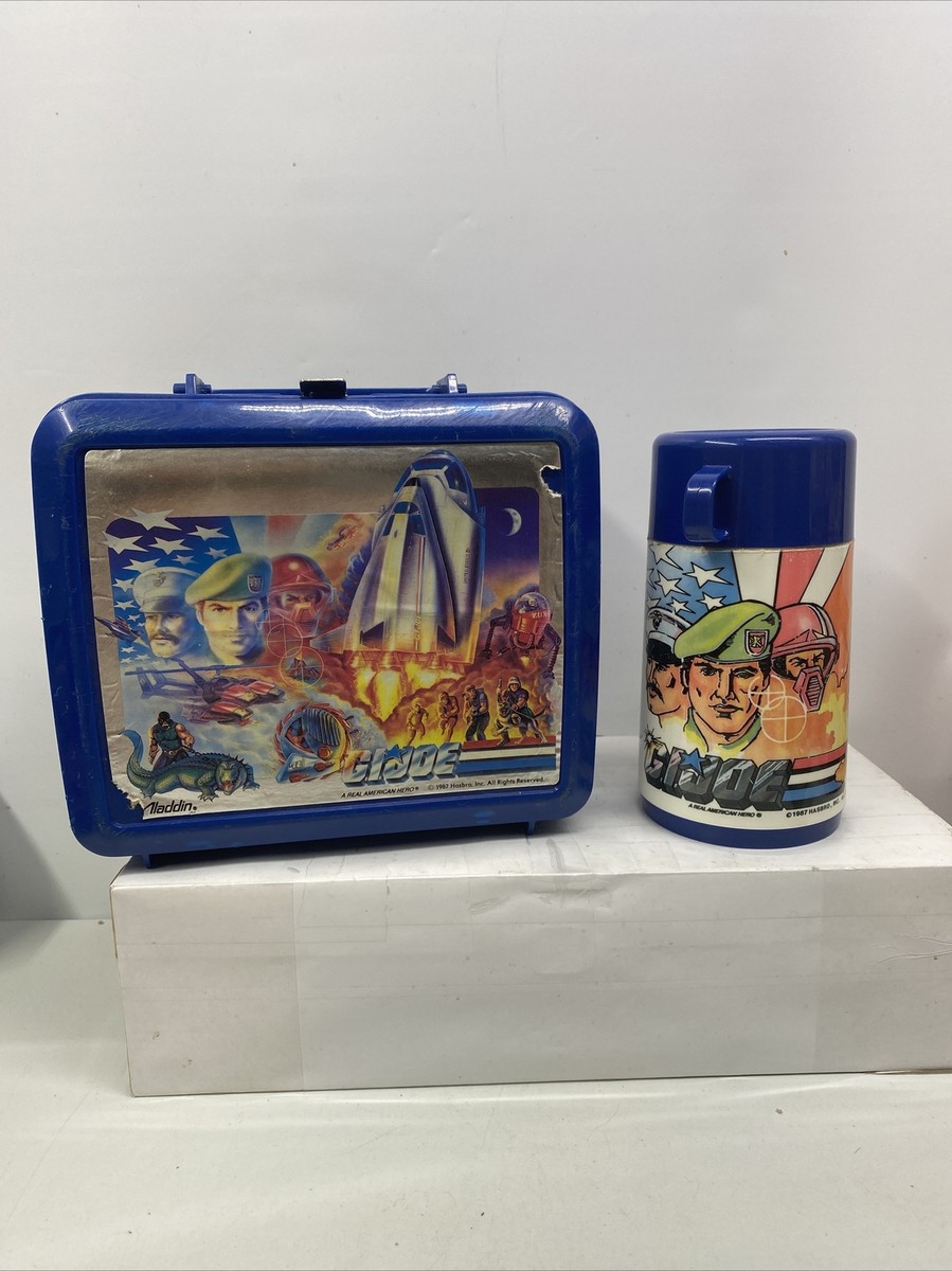 （35）◆ US.80's L BOX◆ まとめ売り Vintage GI Joe 1987 Blue Lunch Box Plastic Complete With Thermos