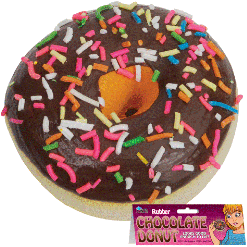 Gefälschter Schokoladen-Donut - Deluxe Gummi Schokoladen-Donut - sieht gut genug zum Essen aus! - Bild 1 von 2
