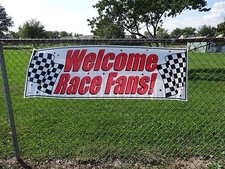 Welcome Race Fans Party Banner Race Car IndyCar Indy 500 Nascar USAC F-1
