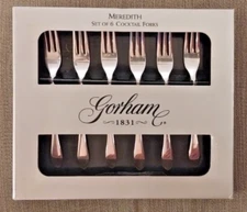 Gorham Stainless MEREDITH Set of 6 Cocktail Seafood Forks - BRAND NEW