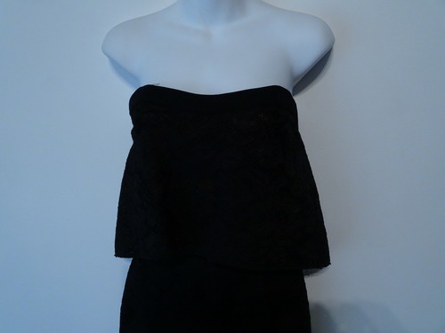 Maxi Vestido Negro Halo Eve Para Mujer Panel Encaje Negro Talla 2 Nuevo con Etiquetas 750 - Imagen 4 de 11