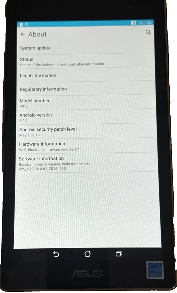 Asus Zenpad C 7.0 P01Z - Black 16GB 7" Android 5.0 Wi-Fi Tablet TESTED WORKING - Image 3 of 4
