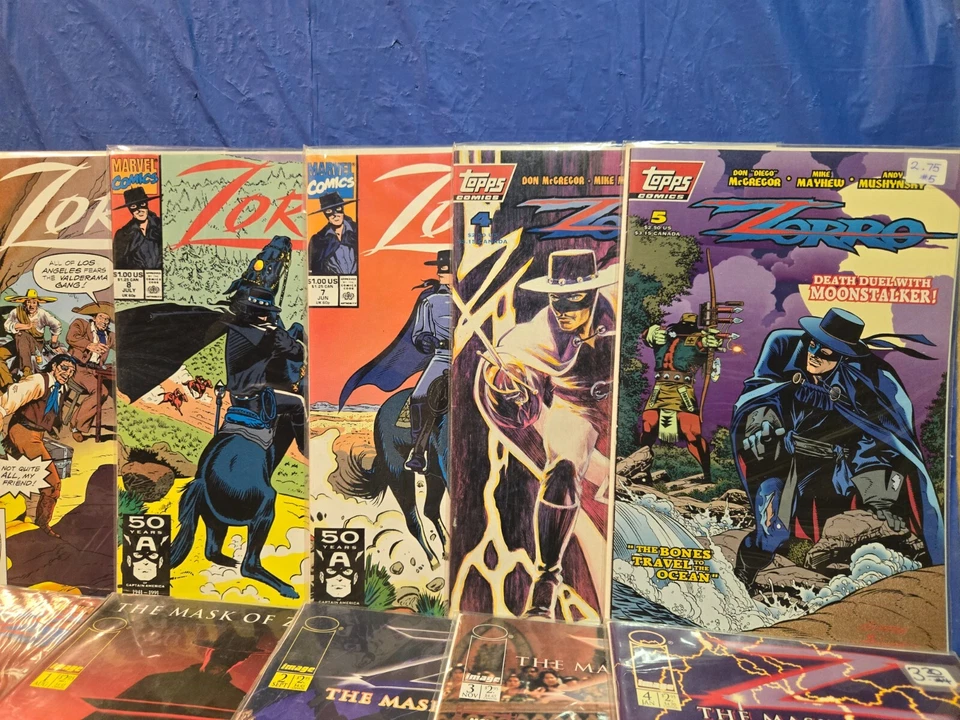 12 CÓMICS DE ZORRO LA MÁSCARA DEL ZORRO; IMAGEN #1-4 + TOPPS #4 5 9 11, MARVEL #4 6 7 8 Foto 3 de 4