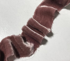 Hand Dyed Dusty Mauve Silk Velvet Ribbon  4 Widths to choose from 
