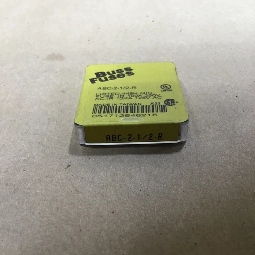 Bussmann Abc-2-1/2-R Fuse, Fast Acting,250V Ac, 125V (1 Pack Of 5) #1073l5iac