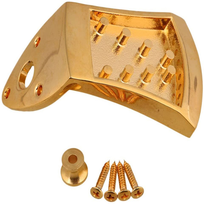 Gold 8 String Mandolin Tailpiece Rectangle Guitar Instrument