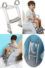 Spuddies Potty with Ladder, White/Gray, One Size 1 pack, White/Gray 