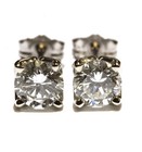 New GIA 14k white gold 1.19ct SI1 I round diamond stud earrings natural — photo 4