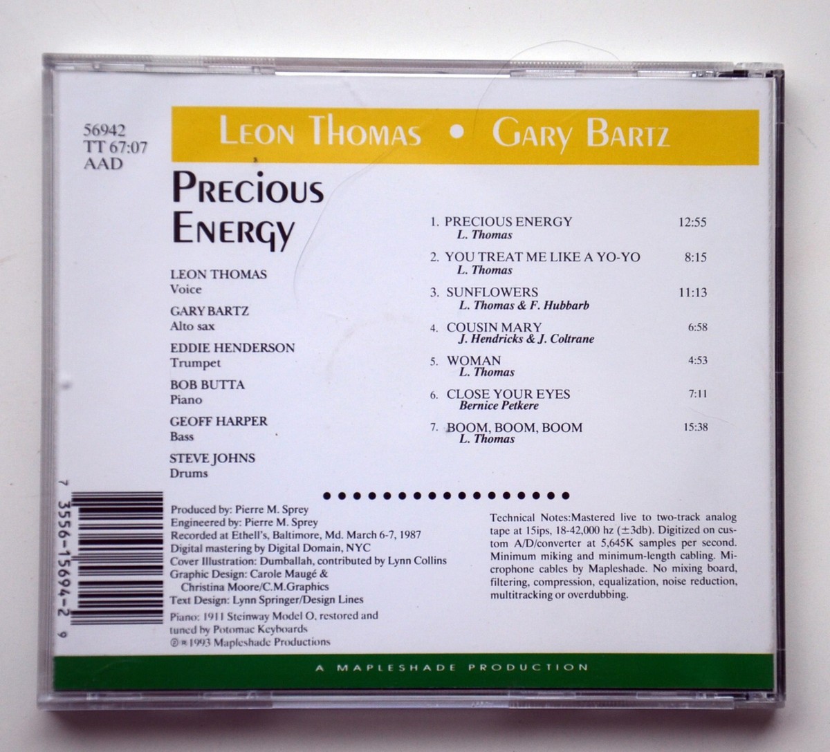LEON THOMAS + GARY BARTZ Precious Energy Eddie Henderson 1997 Jazz