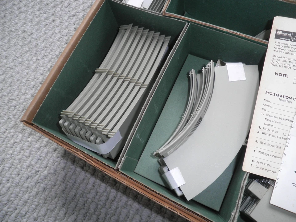 Antigua tarjeta de garantía monograma SLOT CAR del SET + inspección + hoja de instrucciones Foto 3 de 3