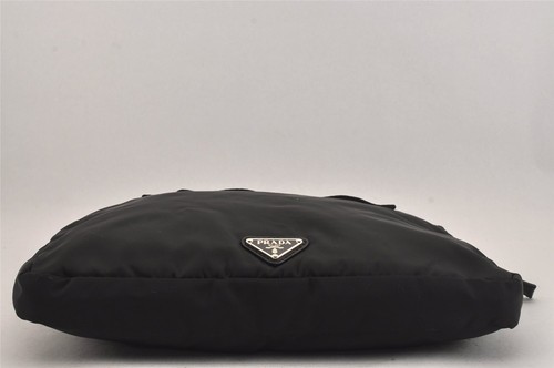 Authentic PRADA Vintage Nylon Leather Clutch Hand Bag Purse Black 4576M - Picture 7 of 10