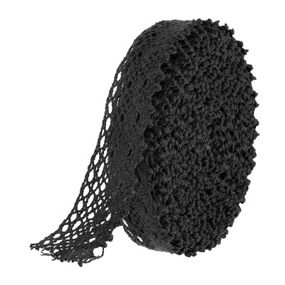 Schwarz 1,1 Zoll breit 10 Meter Baumwolle Spitze Band Spitzenborte