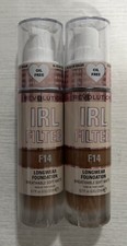 2 Revolution IRL Filter Longwear Foundation F14 Dark Brown Liquid Cream Coverup