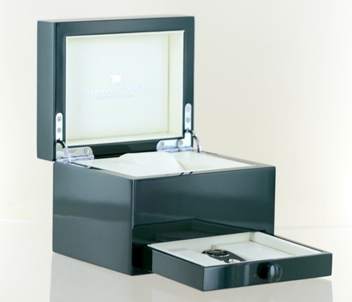 Jaermann & Stübi Hole in One Uhrenbox Verkaufsbox Holz Hochglanzlack grün mit Pi - 第 1/8 張圖片