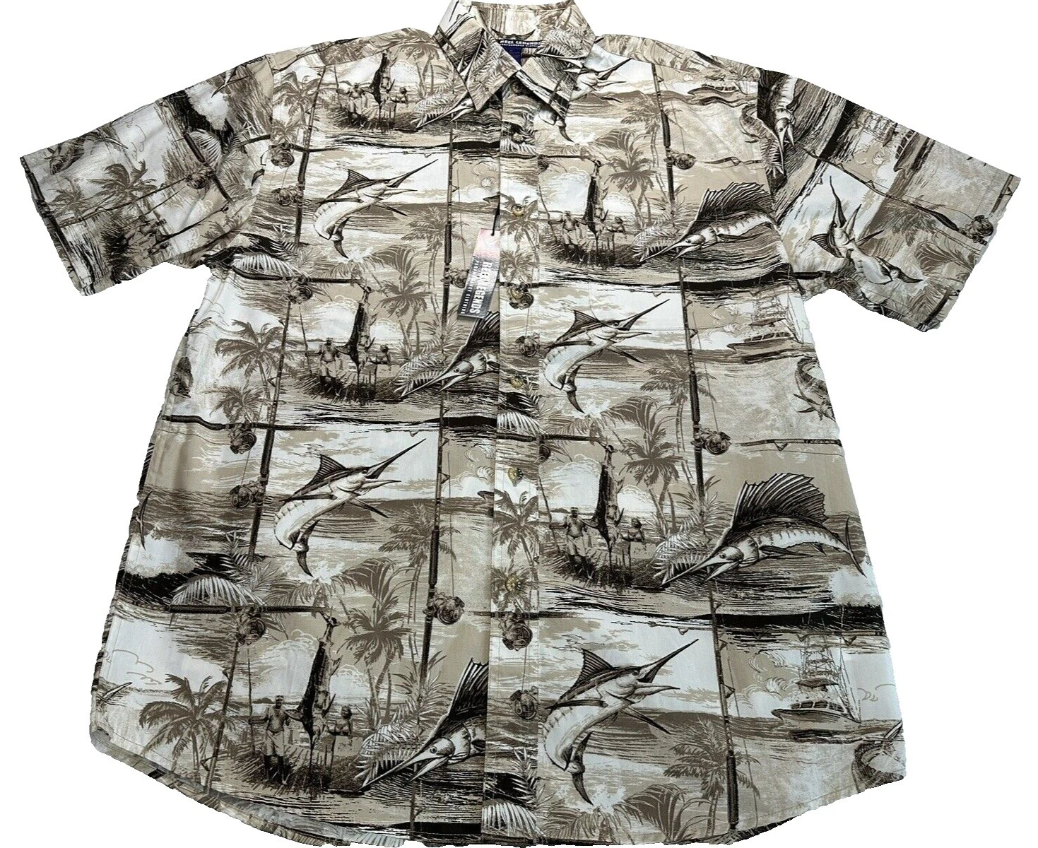 Рубашки и топы для рыбалки коричневые 100% хлопок