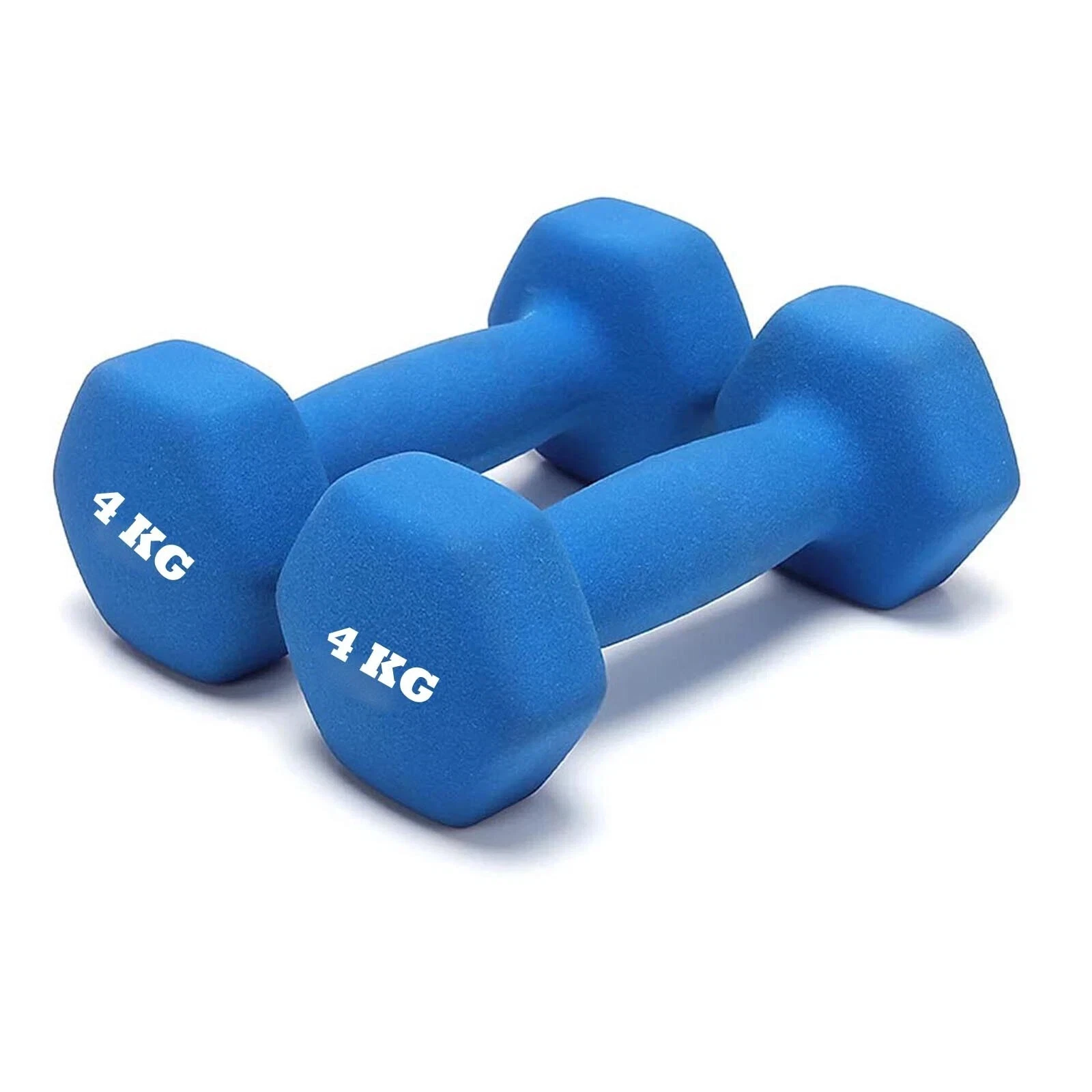 Neoprene Dumbbells Set 4KG x2 Weights Iron Hand Aerobic Workout Fitness Gym Blue