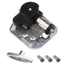 1 x Music Box Winding Mechanism, Musical Movement Parts Accessories Key Screws