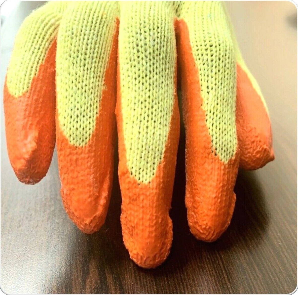 Blue rubber work gloves Stock Photo